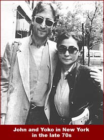 John and Yoko in New York City in the late 1970s