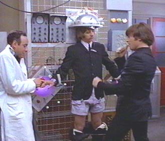 Victor Spinetti in a scene from Help! with John Lennon and Ringo Starr