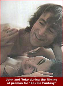 John and Yoko, once again nude, during a video shoot in November 1980.