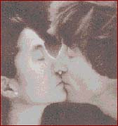 The "Double Fantasy" kiss of John Lennon and Yoko Ono